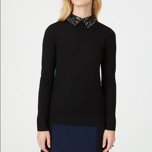 Club Monaco Black Embroidered Onalee Sweater
